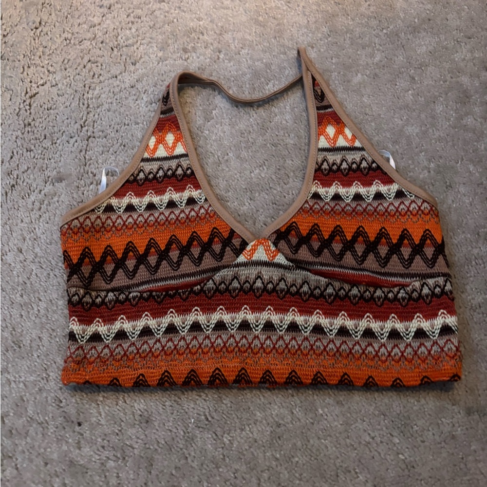 orange crop top